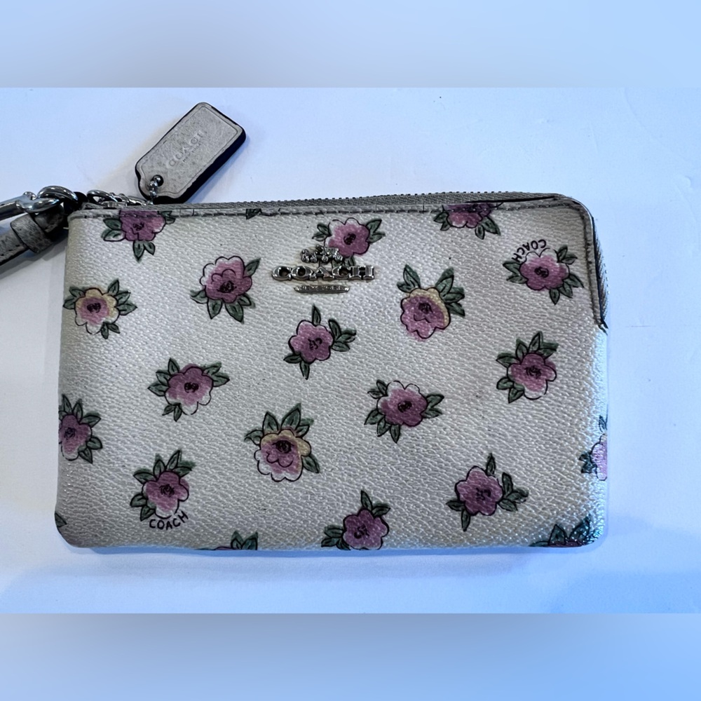 Coach Distressed Flower Patch Wristlet